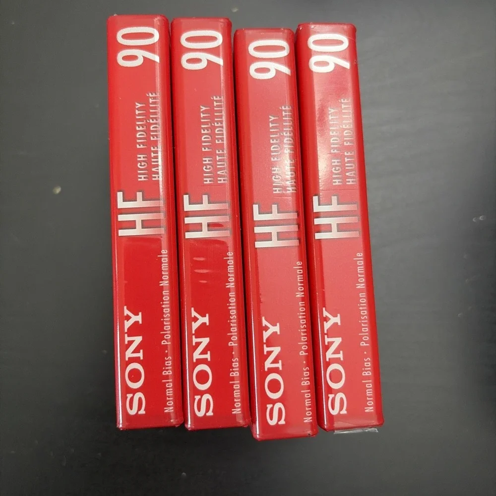 Sony Audio Cassette Tape Lot of 4 HF-90 Minute Normal Bias New Sealed